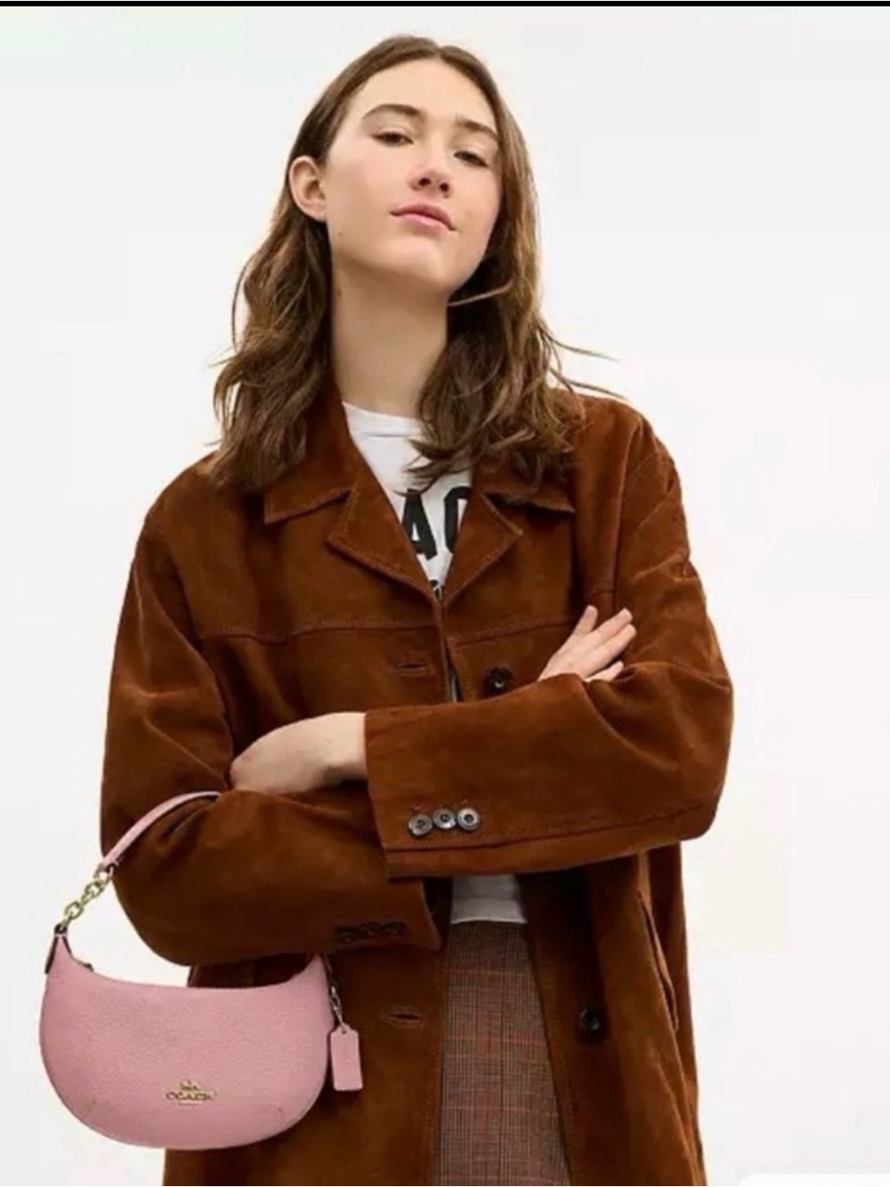 🩷COACH NWT Pink Petal Mini Payton Leather Shoulder Bag With Gold Hardware - Picture 3 of 11